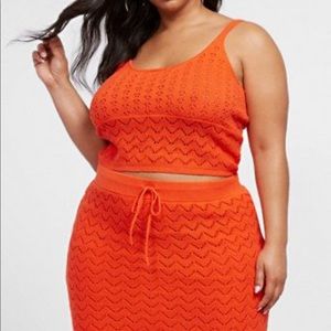 Orange pointelle 2 piece set. Worn once 1x.